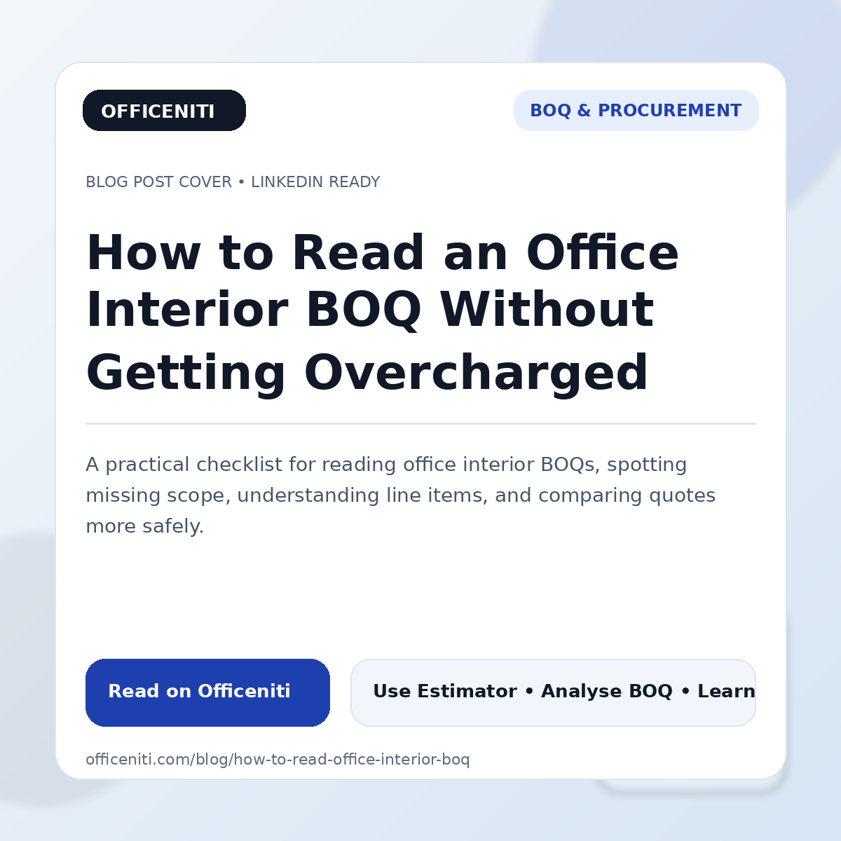 How to Read an Office Interior BOQ Without Getting Overcharged